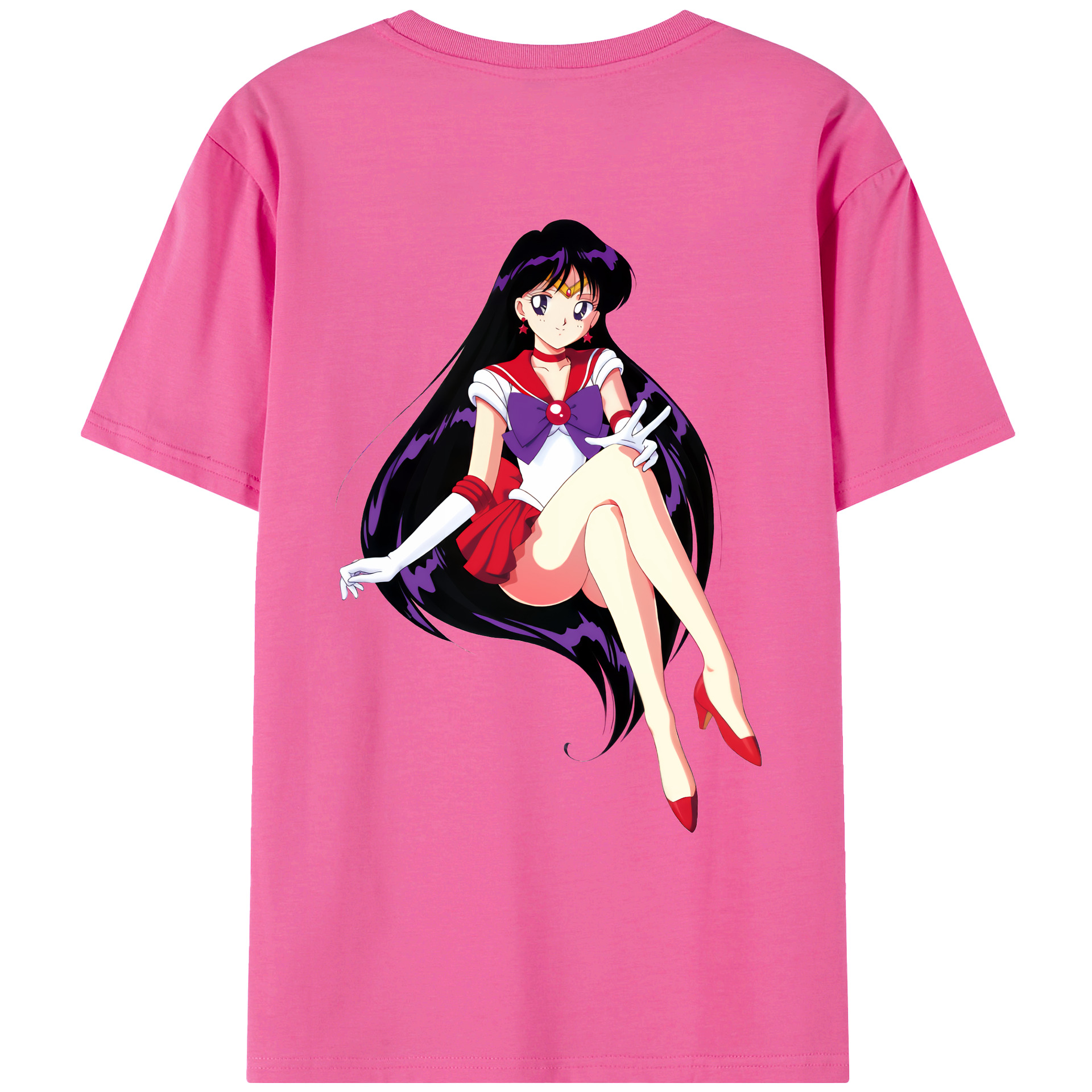 （画像用） 美少女戦士セーラームーン 火野レイ ひの レイ Sailor Moon Hino Rei （セーラーマーズ,Sailor Mars） レディース半袖Tシャツ(バックプリント)